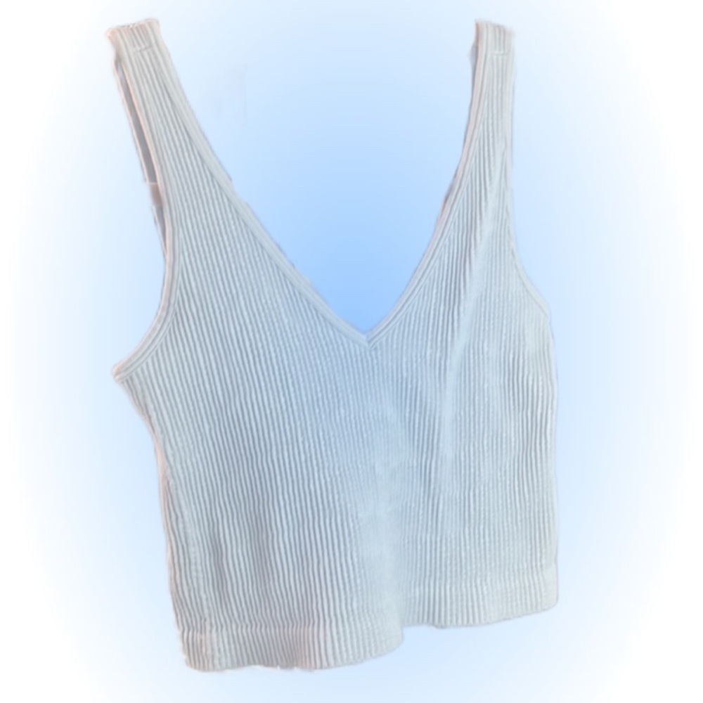 Pastel blue V-neck shirt